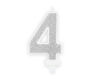 Picture of BIRTHDAY CANDLE SILVER NUMBER 4